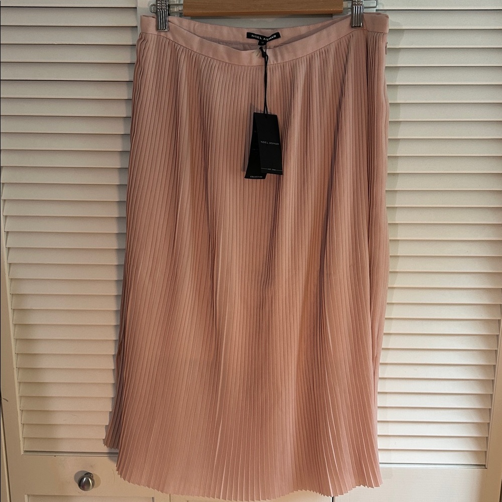 Noel Asmar Blush Pleated Midi Skirt